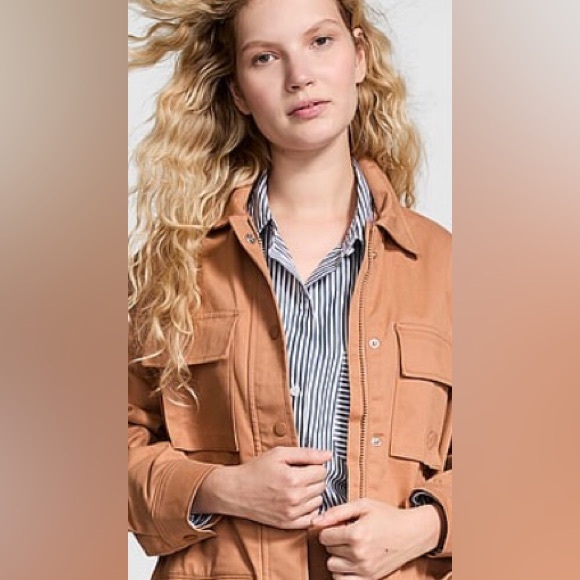 NWT PINK Victoria’s Secret cargo Utility Jacket in Toffee color. Size Large - Picture 7 of 7